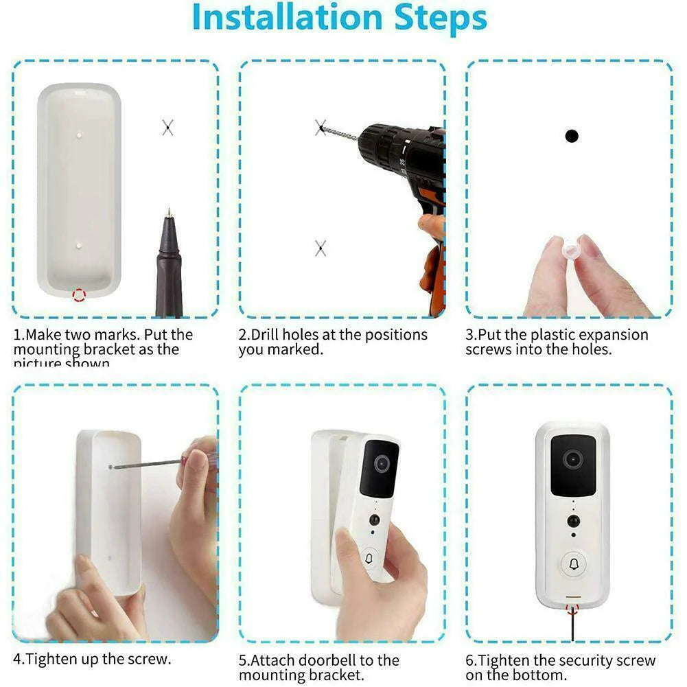 Smart WiFi Doorbell Camera 1080P HD with Night Vision & Two-Way Audio - Smart WiFi Doorbell Camera 1080P HD with Night Vision & Two-Way Audio Readi Gear