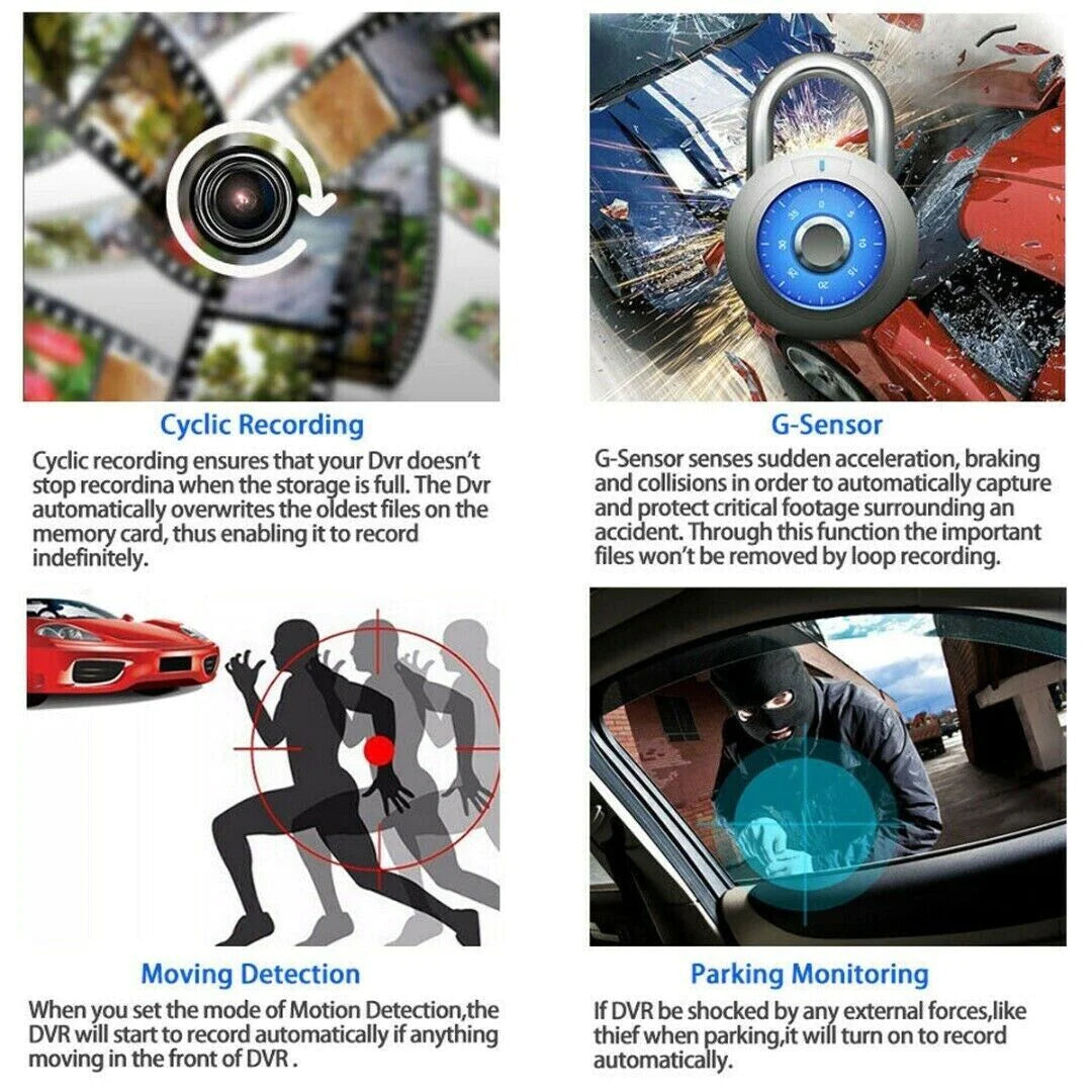 Tri-Vision HD Car Dash Cam - Dash camera Readi Gear