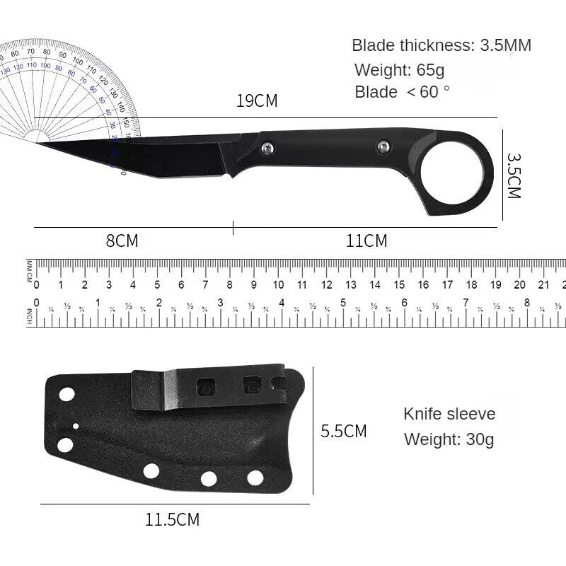 StealthEdge Tanto Neck Knife - Compact Tactical Self-Defense Blade - Neck Knife Readi Gear