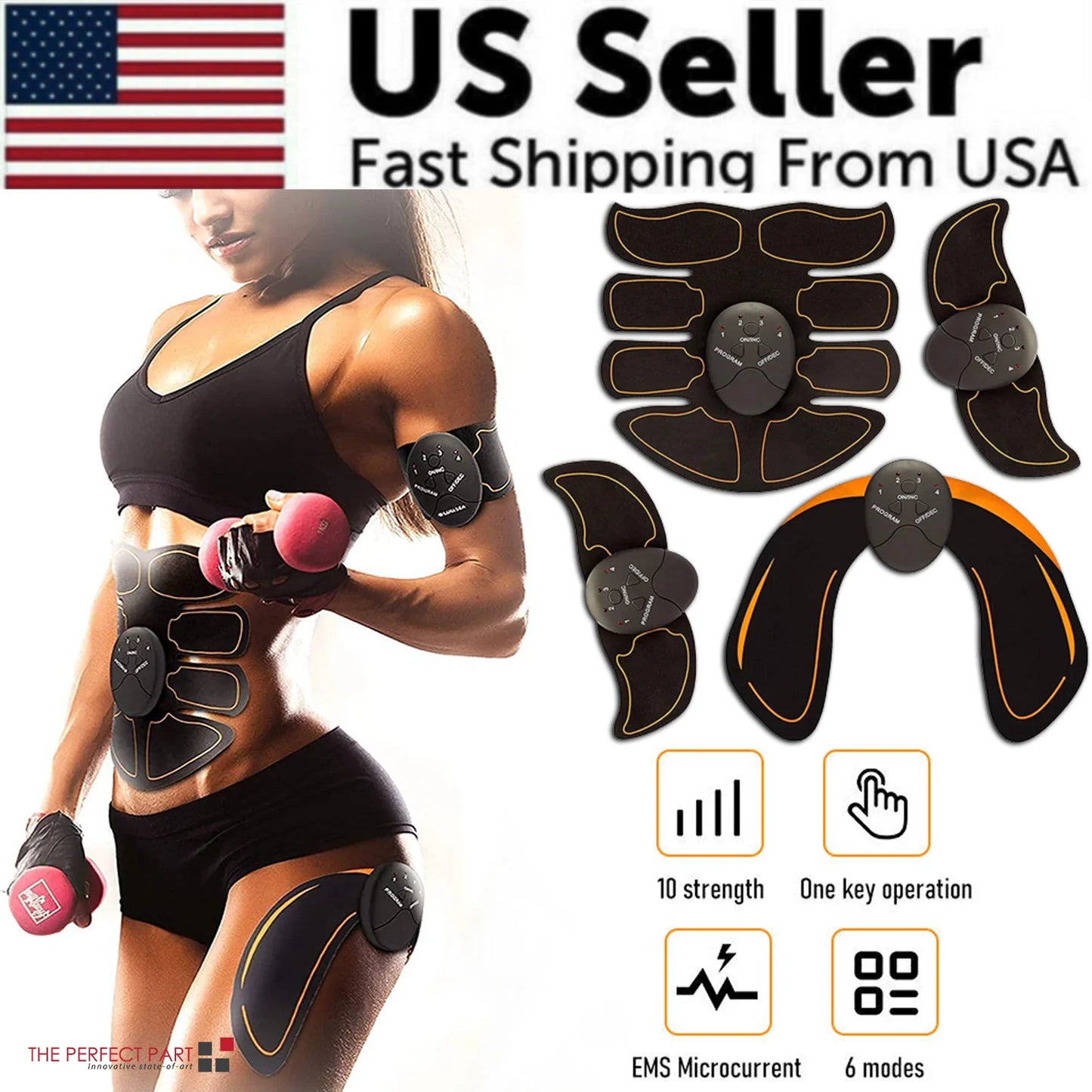 CoreMax EMS Toning Trainer: High-Intensity Abs, Arms & Hip Stimulator - EMS Toning Trainer Readi Gear