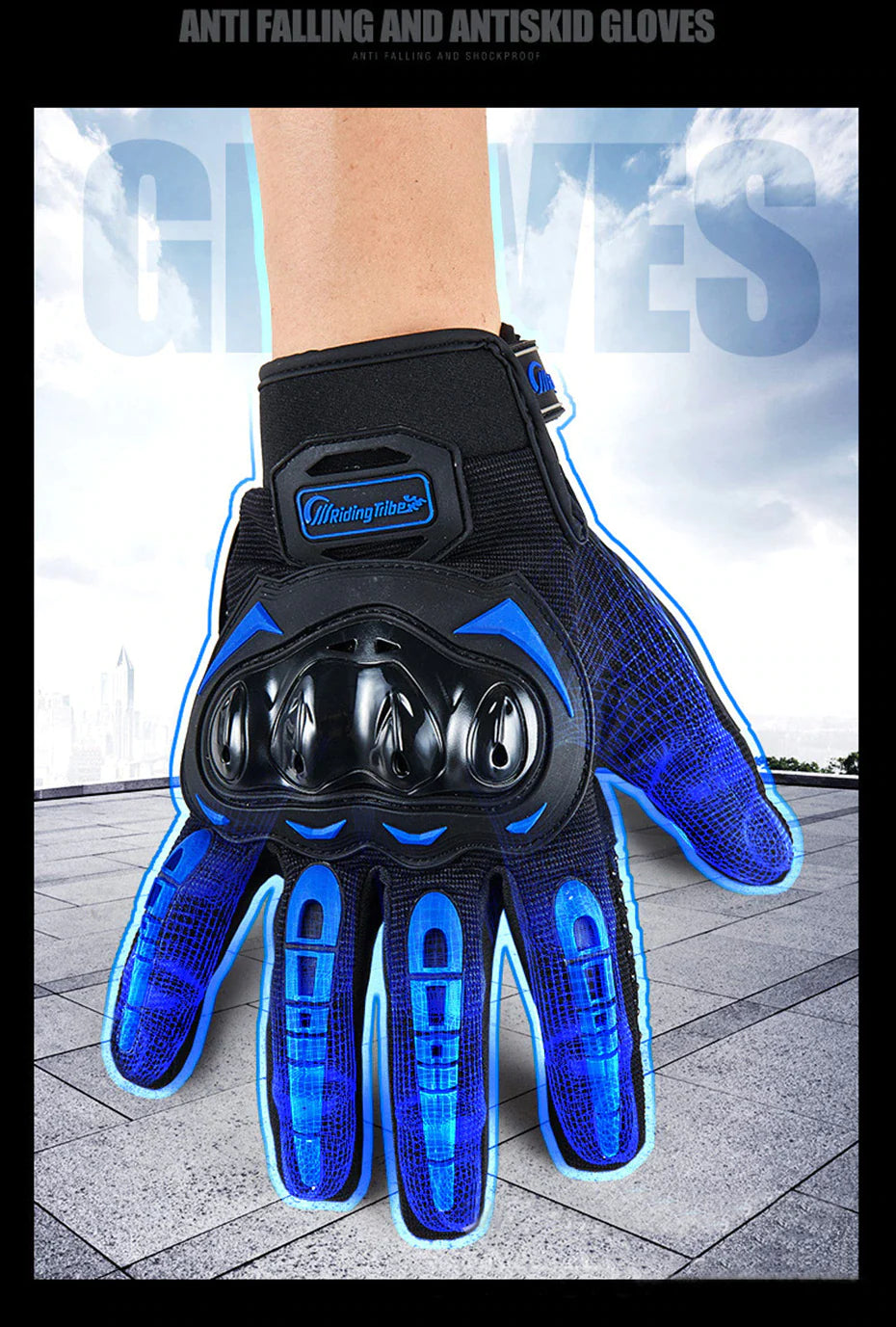 RideArmor Full Protection Touchscreen Motorcycle Gloves - Motorcycle gloves Readi Gear