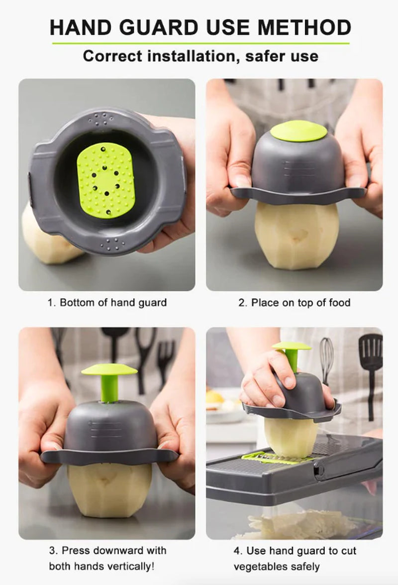 MasterChef 14-Piece Vegetable Fruit Chopper Dicer Slicer Set - Kitchen Slicer Readi Gear