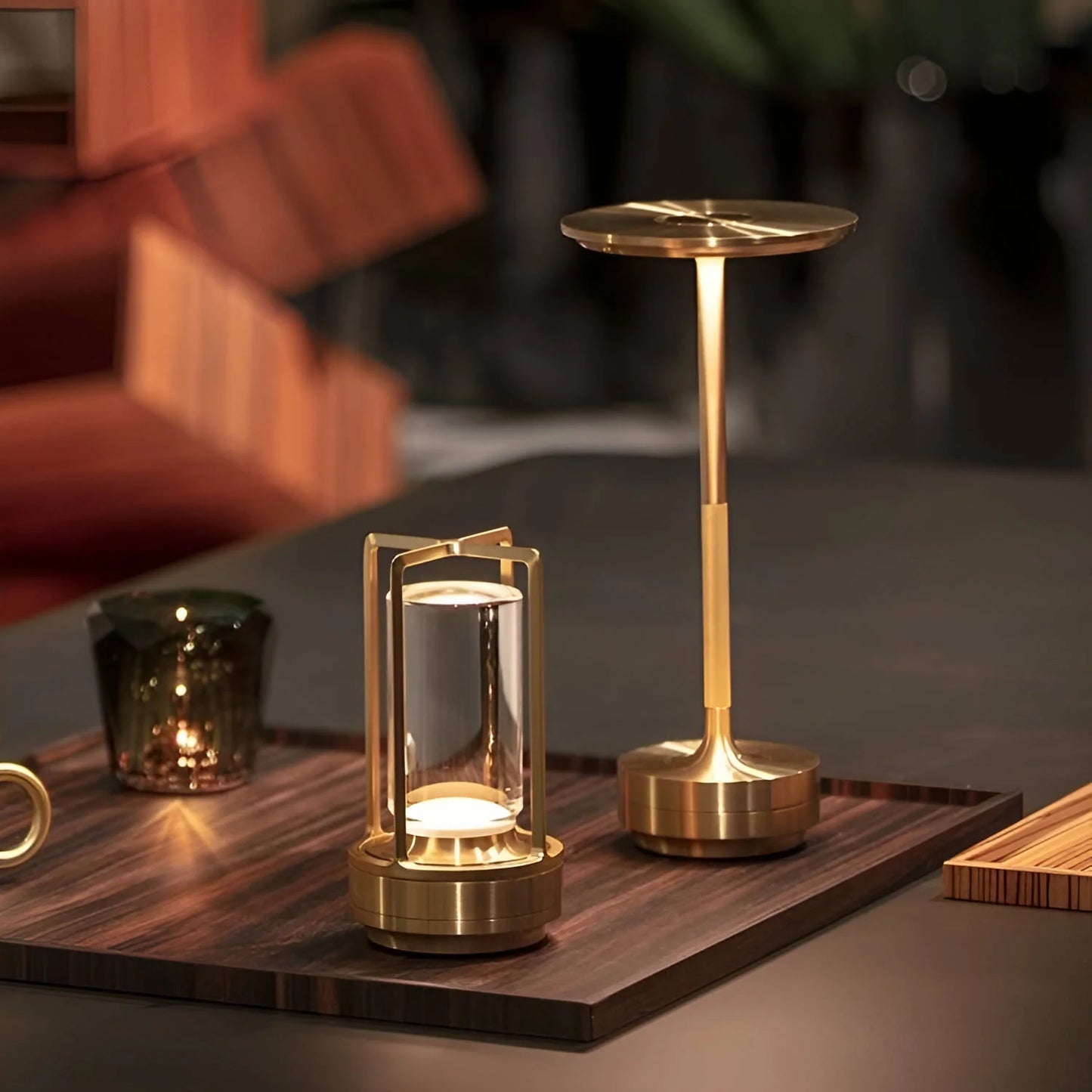NordicWoods Rustic Lantern - USB Rechargeable Cabin Light - rustic table lamp Readi Gear