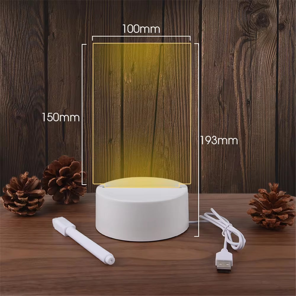 GlowWrite LED Night Light & Erasable Message Board - USB Powered - GlowWrite LED Night Light Readi Gear
