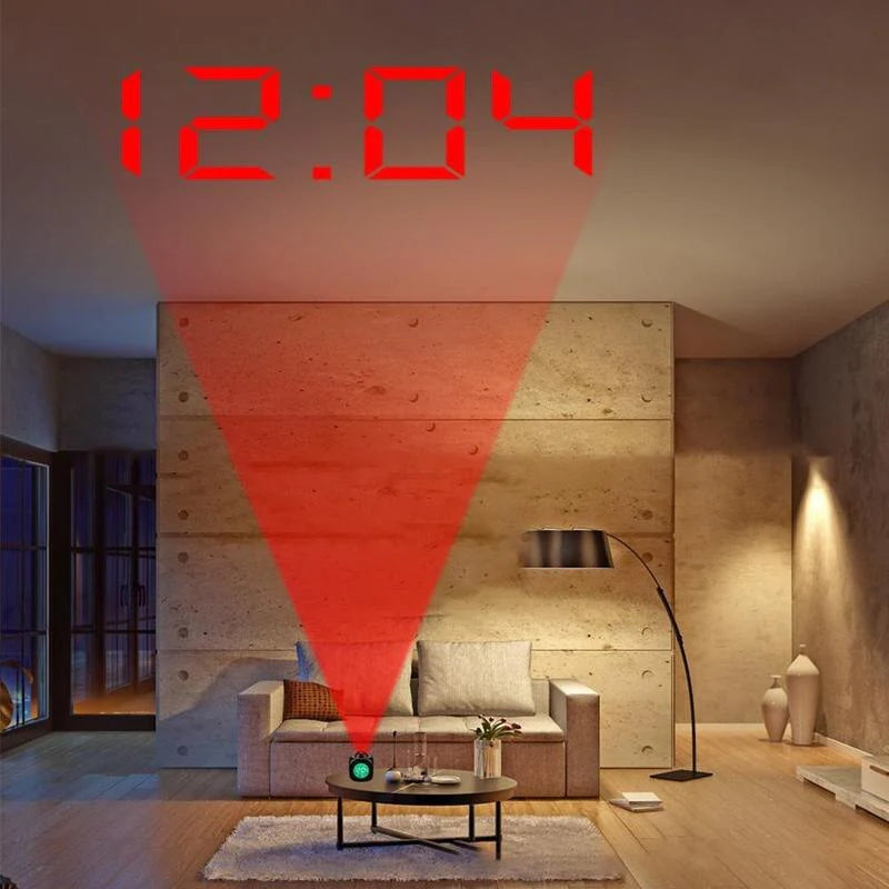 90° Swivel LED Projection Alarm Clock with Voice Talking & Weather Display - 90° Swivel LED Projection Alarm Clock with Voice Talking & Weather Display Readi Gear