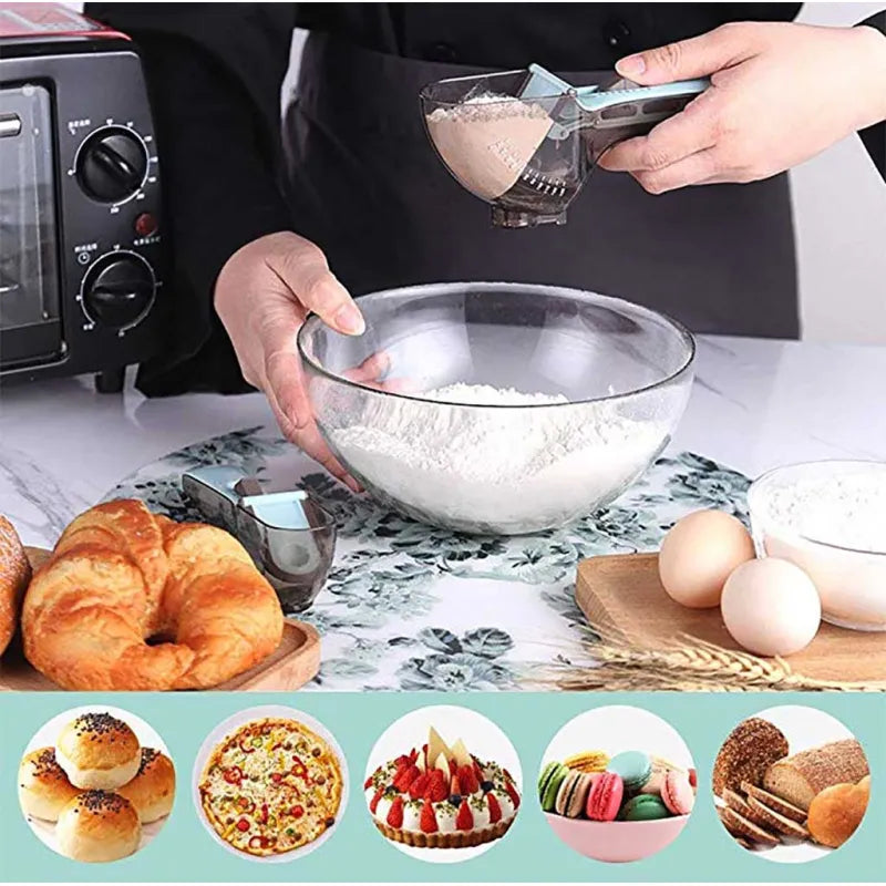 QuickMeasure Magnetic Measuring Set - For Dry & Liquid Ingredients - Adjustable measuring cup and spoon set Readi Gear