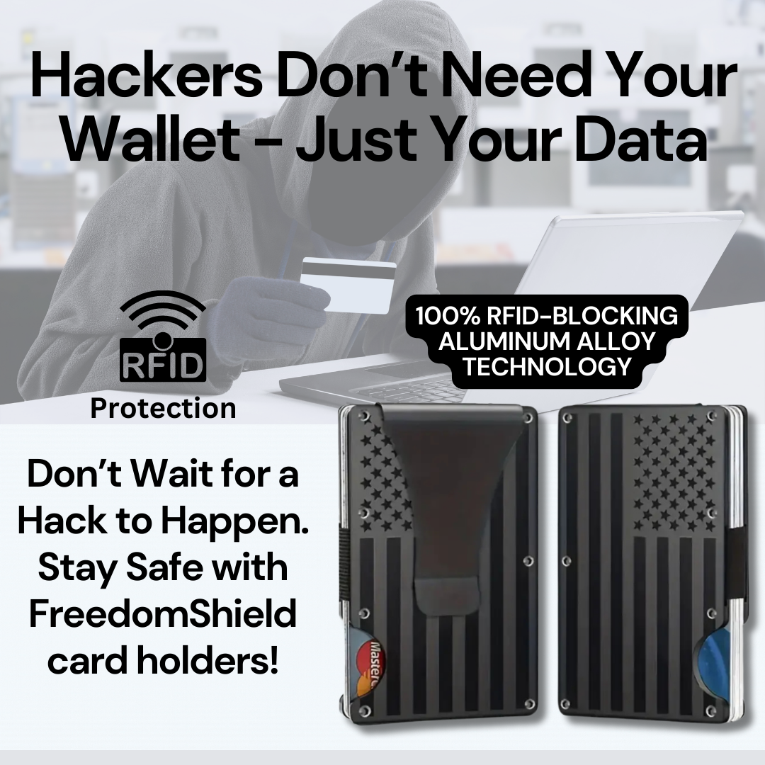 FreedomShield RFID-Blocking Aluminum Alloy Wallet - USA Flag RFID Blocking Card Holder Readi Gear