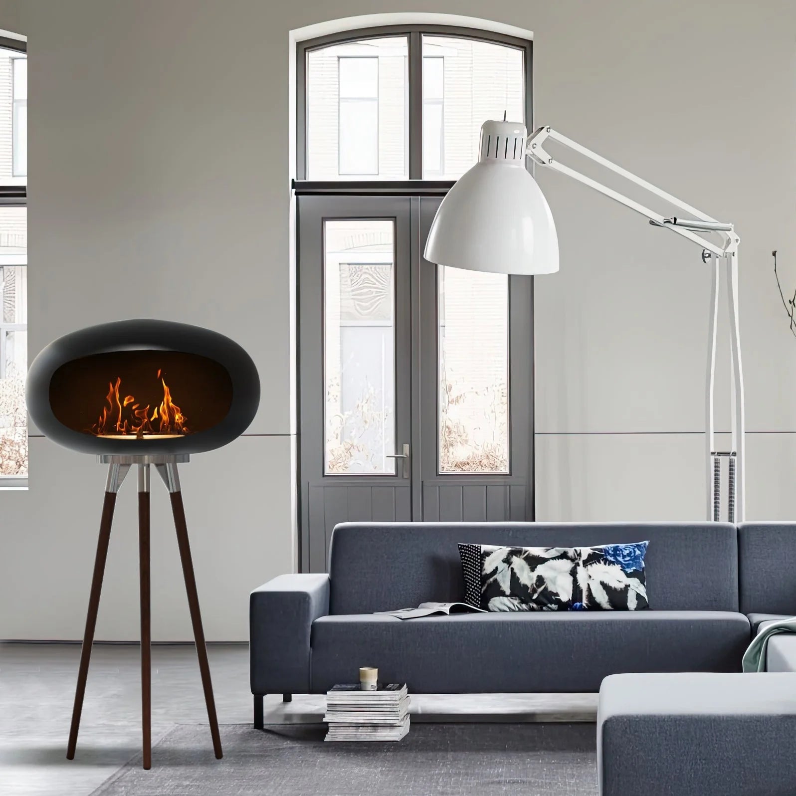 Rustic Flame Tripod Fireplace - Smokeless Indoor & Outdoor Warmth - Indoor/Outdoor Ethanol Fireplace Readi Gear