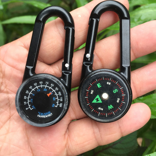 Adventure Pro Dual-Sided Survival Carabiner with Compass and Thermometer - carabiner Readi Gear
