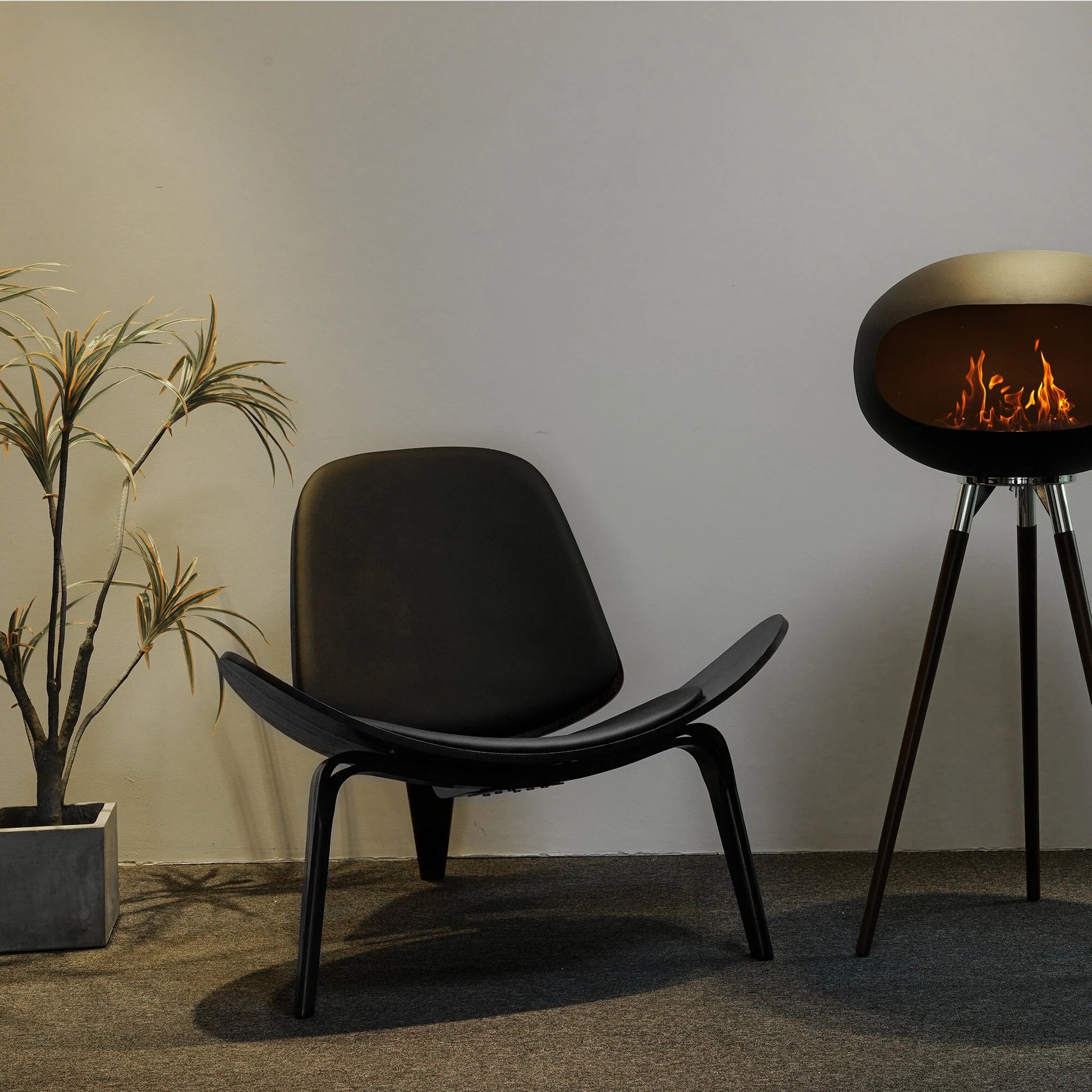Rustic Flame Tripod Fireplace - Smokeless Indoor & Outdoor Warmth - Indoor/Outdoor Ethanol Fireplace Readi Gear