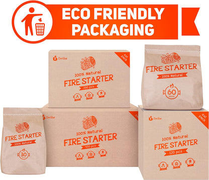 Eco Fire Starters Bundle - 60 Rolls for Campfires & BBQs