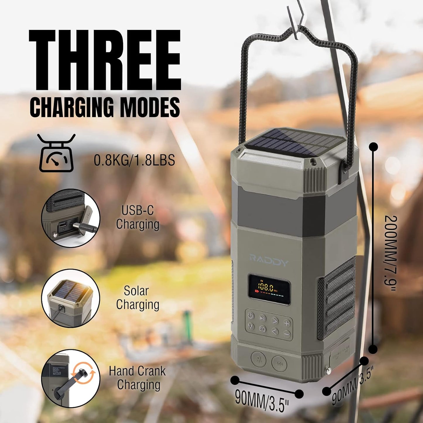 SurvivorPro SL10 - Solar Crank Lantern, Radio & Power Bank - Solar Crank Survival Lantern, Radio & Power Bank Readi Gear