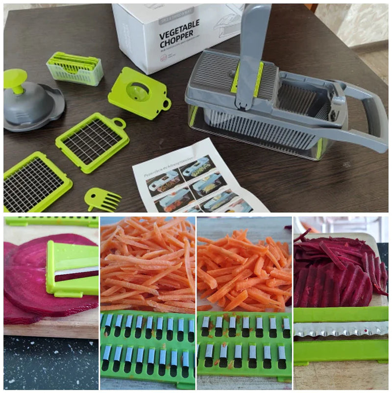 MasterChef 14-Piece Vegetable Fruit Chopper Dicer Slicer Set - Kitchen Slicer Readi Gear