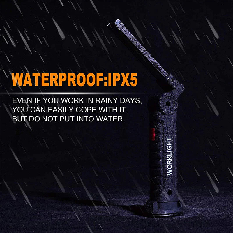 360° Rotating LED Work Light with 5 Modes, Hook and Magnetic Base - Work Light Readi Gear