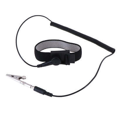 Rejuviaa™ grounding wrist strap with braided anti-static cord in black