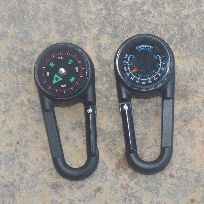Adventure Pro Dual-Sided Survival Carabiner with Compass and Thermometer - carabiner Readi Gear