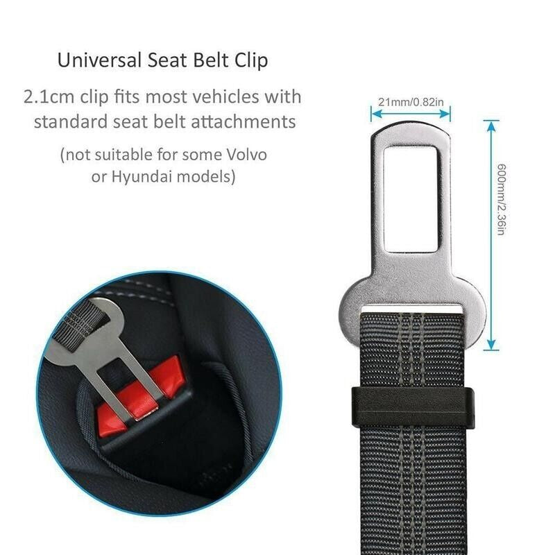 PetSecure Adjustable Seatbelt Harness – Car Safety Lead (2 Pack) - Pet seatbelt harness Readi Gear
