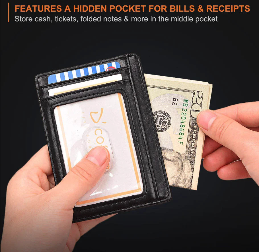 ShieldMate Mens Leather RFID Blocking Wallet - RFID Blocking Credit Card Holder Readi Gear