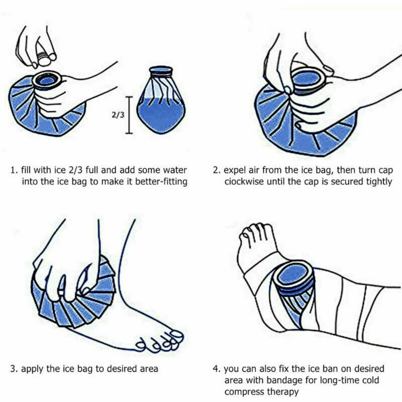 Premium Ice Bag Packs - 3 Pack Hot & Cold Therapy for Pain Relief