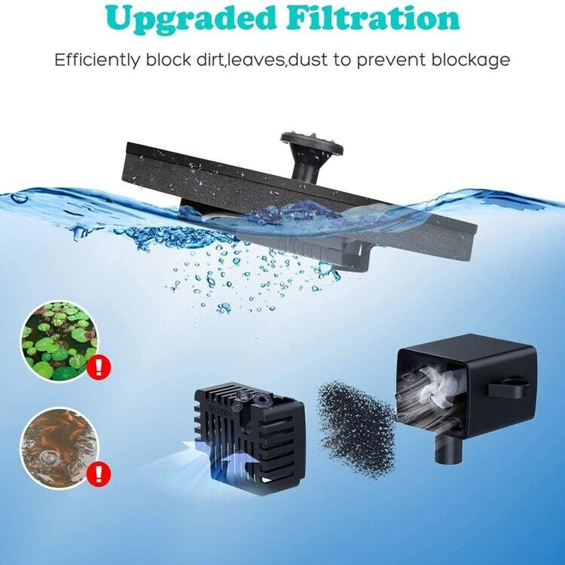 SunGlow Solar Bird Bath Fountain - 4 Dynamic Spray Options - solar bird bath water fountain Readi Gear