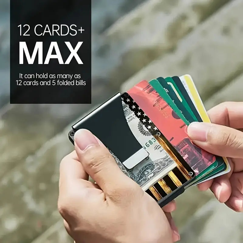 FreedomShield RFID-Blocking Aluminum Alloy Wallet - USA Flag RFID Blocking Card Holder Readi Gear