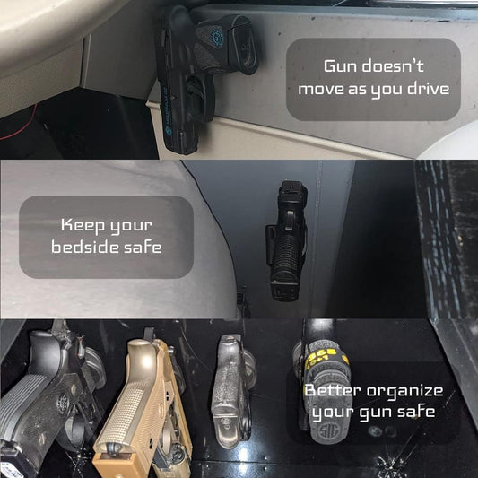 Never Forget Magnetic Concealed Gun Mount 2-Pack for Car, Desk, Wall - Magnetic gun mount Readi Gear