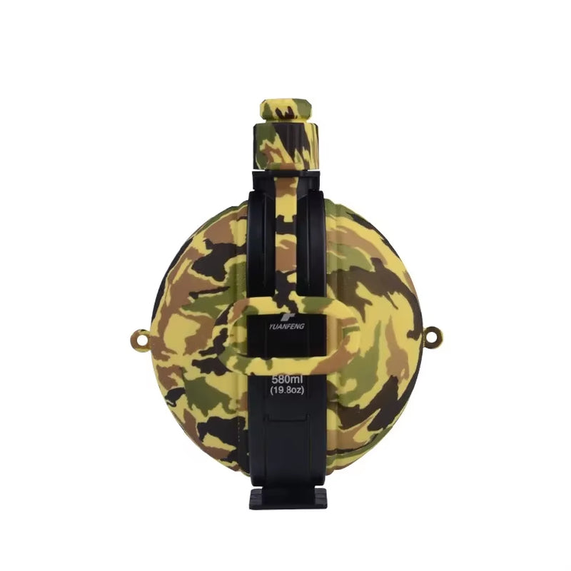580ML Military Camouflage Water Bottle with Compass - Collapsible & Leakproof - Collapsible Canteen Readi Gear