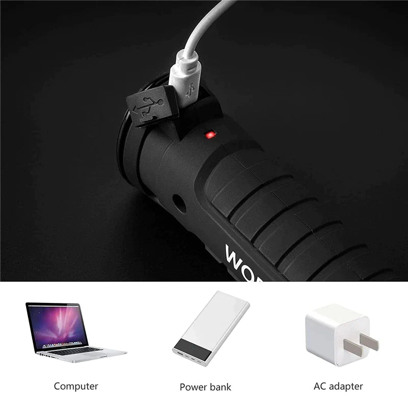 360° Rotating LED Work Light with 5 Modes, Hook and Magnetic Base - Work Light Readi Gear