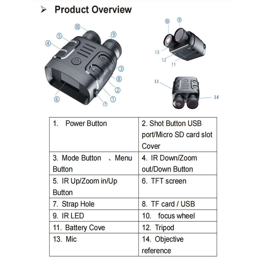 NightHawk 1080P Infrared Night Vision Binoculars - Night Vision Infrared Binoculars Readi Gear