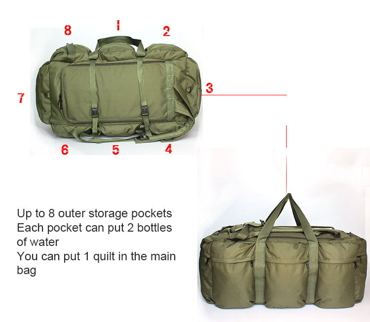 Extra Large 100L Heavy Duty Camping Backpack/Duffel - Military Grade, Waterproof with Multiple Pockets - Extra Large 100L Heavy Duty Camping Backpack/Duffel - Military Grade, Waterproof with Multiple Pockets Readi Gear