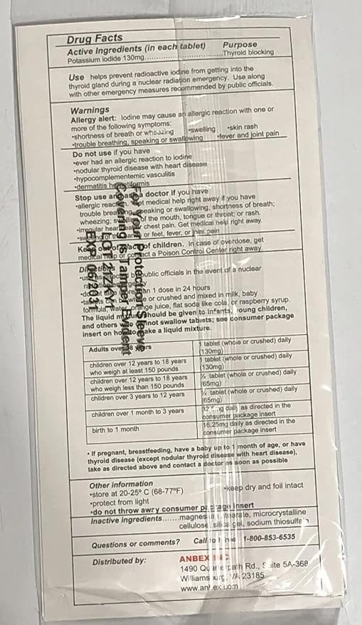 IOSAT Potassium Iodide Tablets 130mg - 14 Count: Nuclear Radiation Protection - Potassium Iodide Tablets Readi Gear