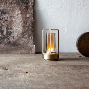 NordicWoods Rustic Lantern - USB Rechargeable Cabin Light - rustic table lamp Readi Gear