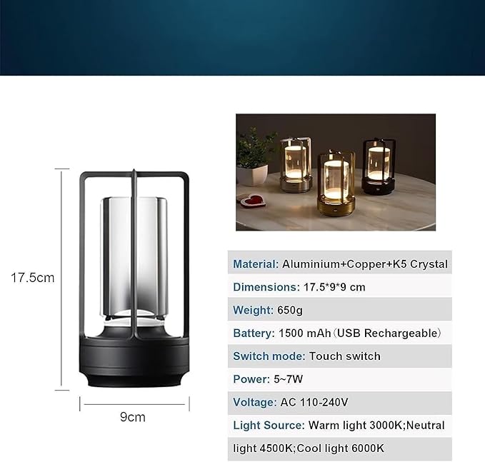 NordicWoods Rustic Lantern - USB Rechargeable Cabin Light - rustic table lamp Readi Gear