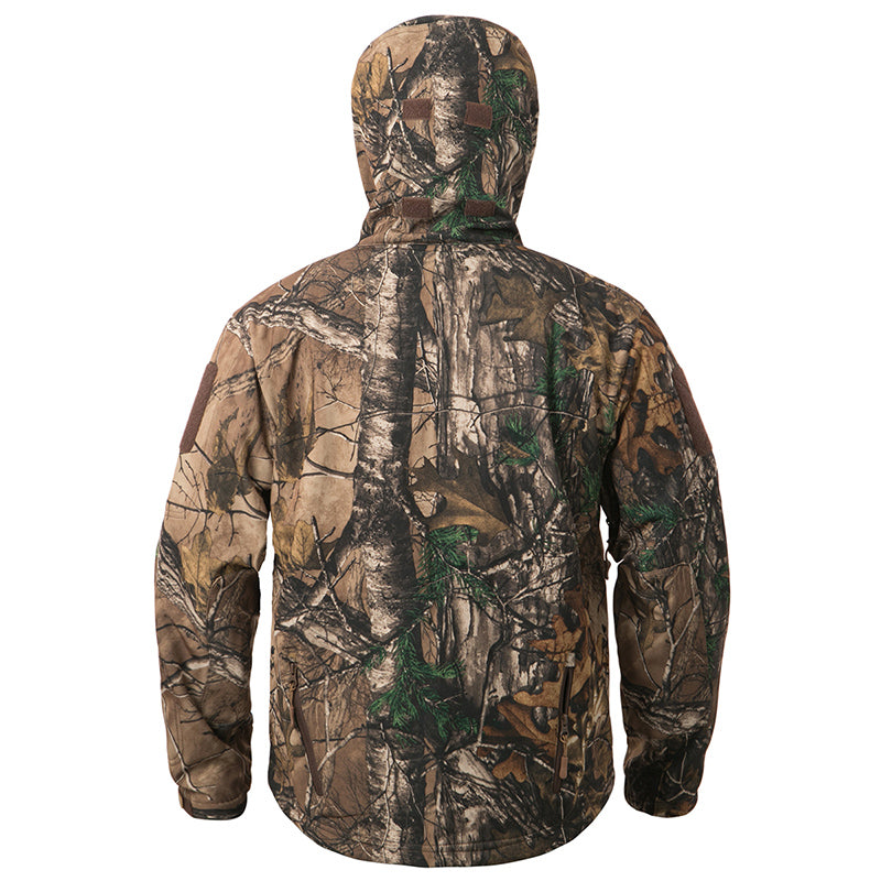 StealthCamo Waterproof Hooded Tactical Jacket - Warm Fleece, Windproof, Silent - Camouflage Jacket Readi Gear