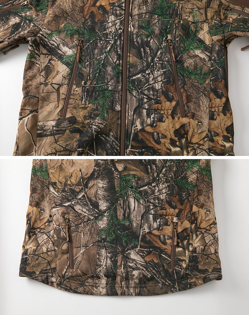 StealthCamo Waterproof Hooded Tactical Jacket - Warm Fleece, Windproof, Silent - Camouflage Jacket Readi Gear