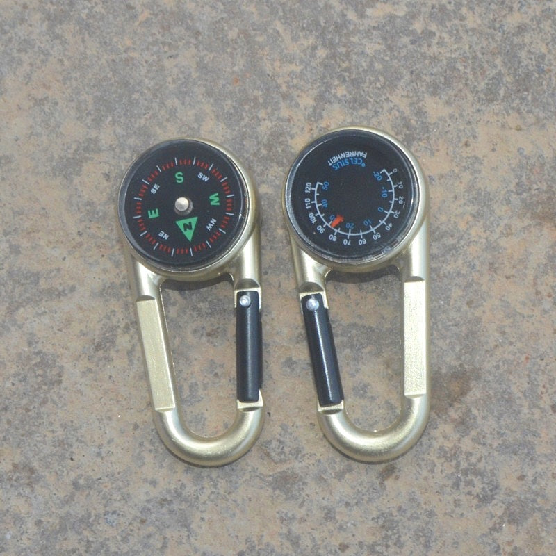 Adventure Pro Dual-Sided Survival Carabiner with Compass and Thermometer - carabiner Readi Gear