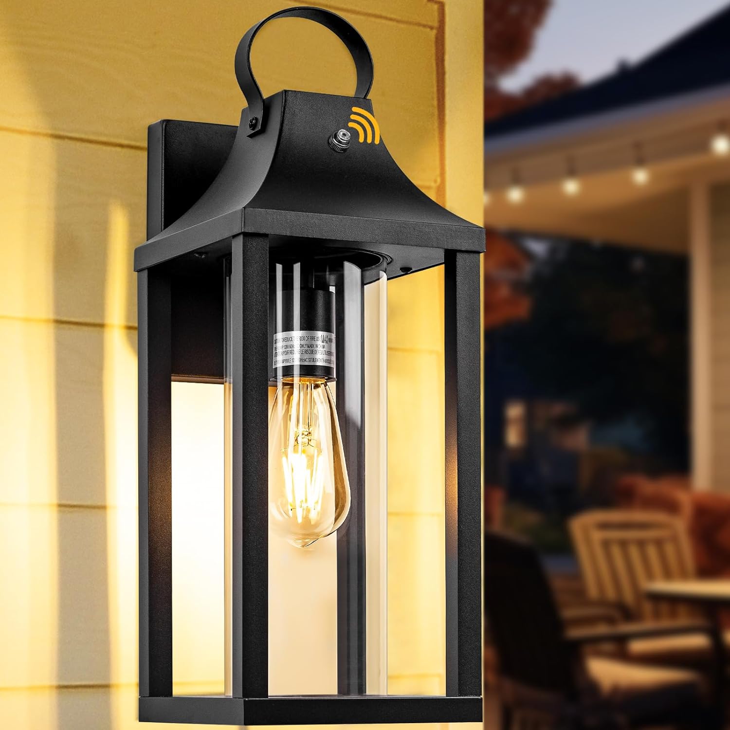 RusticWood Large 17" Outdoor Wall Sconce for Porch & Patio - Rustic wood porch sconce Readi Gear