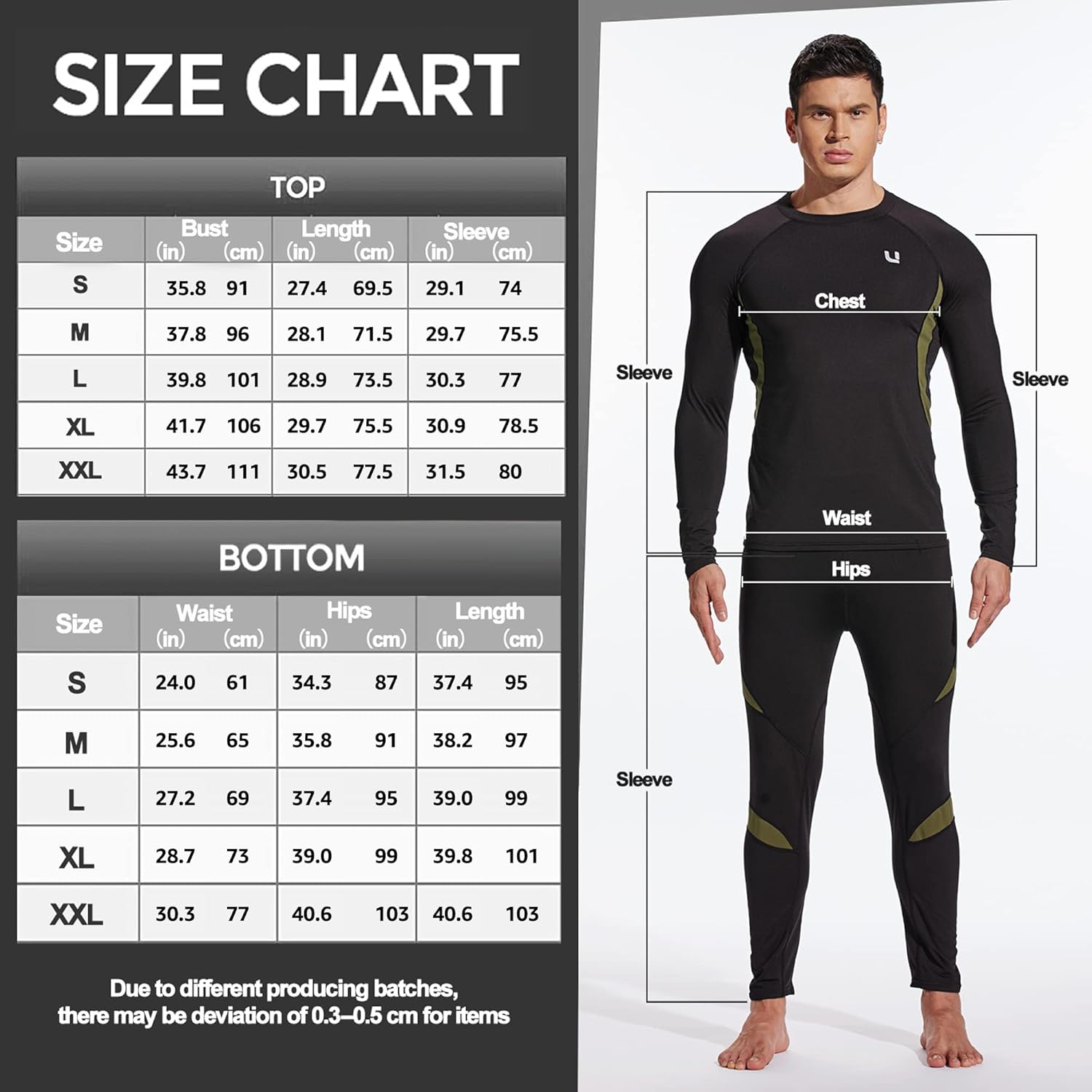 ThermoSkin Fleece-Lined Base Layer Set - Ultra Soft, Stretchy, Breathable - Thermal Underwear Set Readi Gear