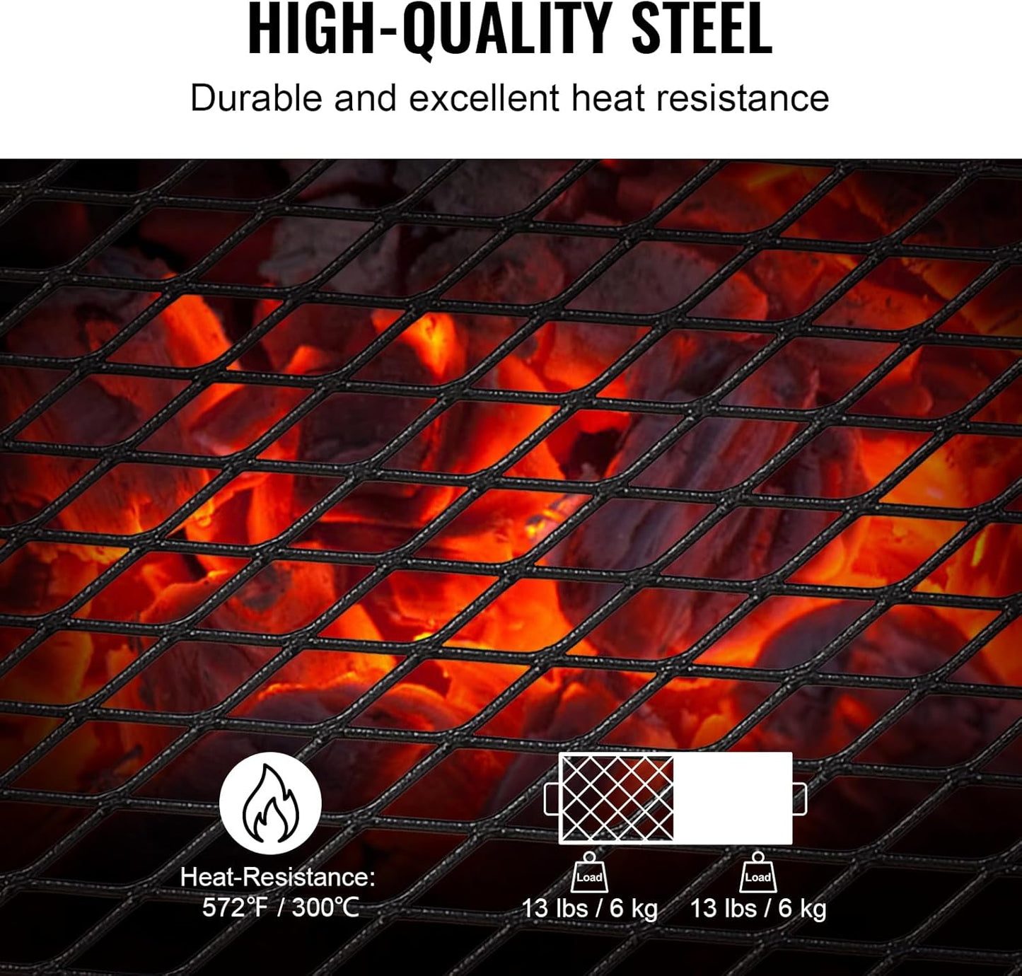 CampMate Foldable Grill & Griddle - Heavy Duty Fire Pit Cooking Rack - Foldable Campfire Grill Readi Gear