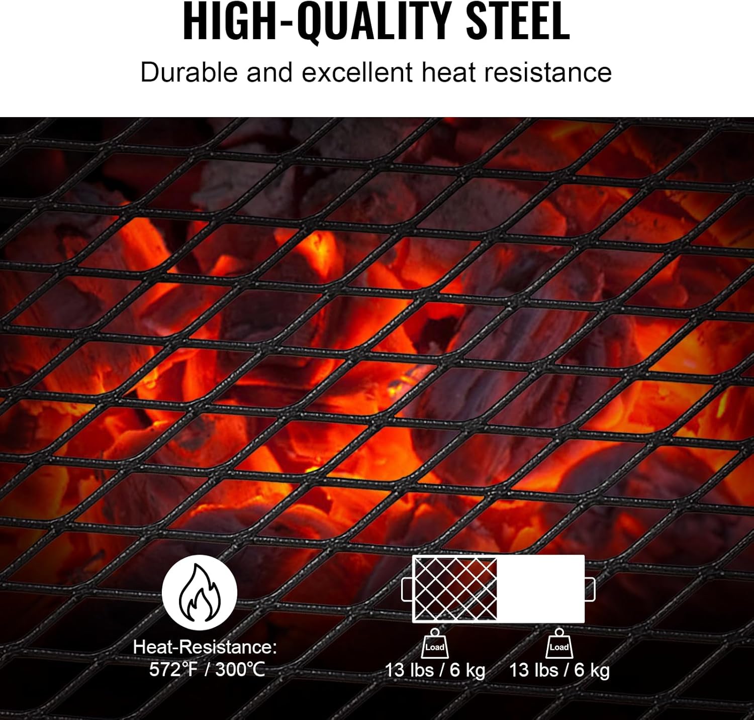 CampMate Foldable Grill & Griddle - Heavy Duty Fire Pit Cooking Rack - Foldable Campfire Grill Readi Gear