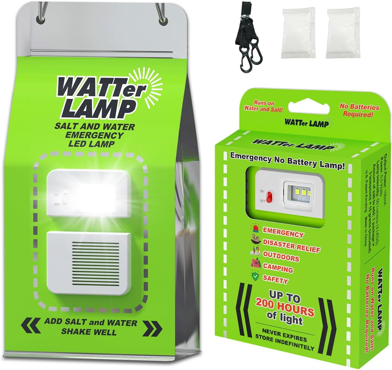 Saltwater Emergency LED Lamp - No Battery Needed - Salt water powered lantern Readi Gear
