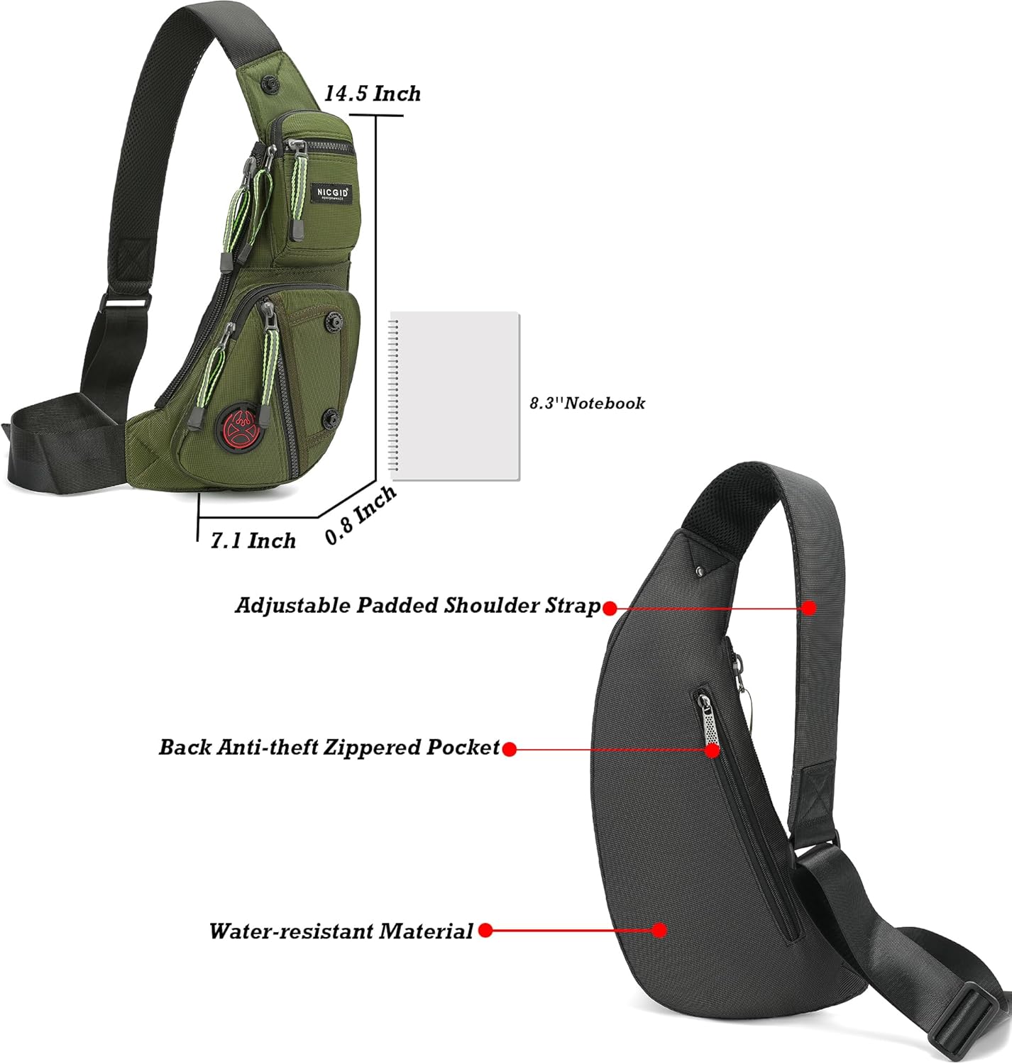 StealthGuard Anti-Theft Sling Bag - Hands-Free Crossbody Backpack for Men & Women - Urban Slingbag Readi Gear
