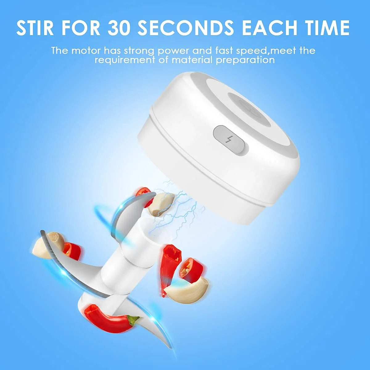 QuickChop Portable Electric Food Processor - USB Rechargeable, BPA Free - Electric Food Processor Readi Gear