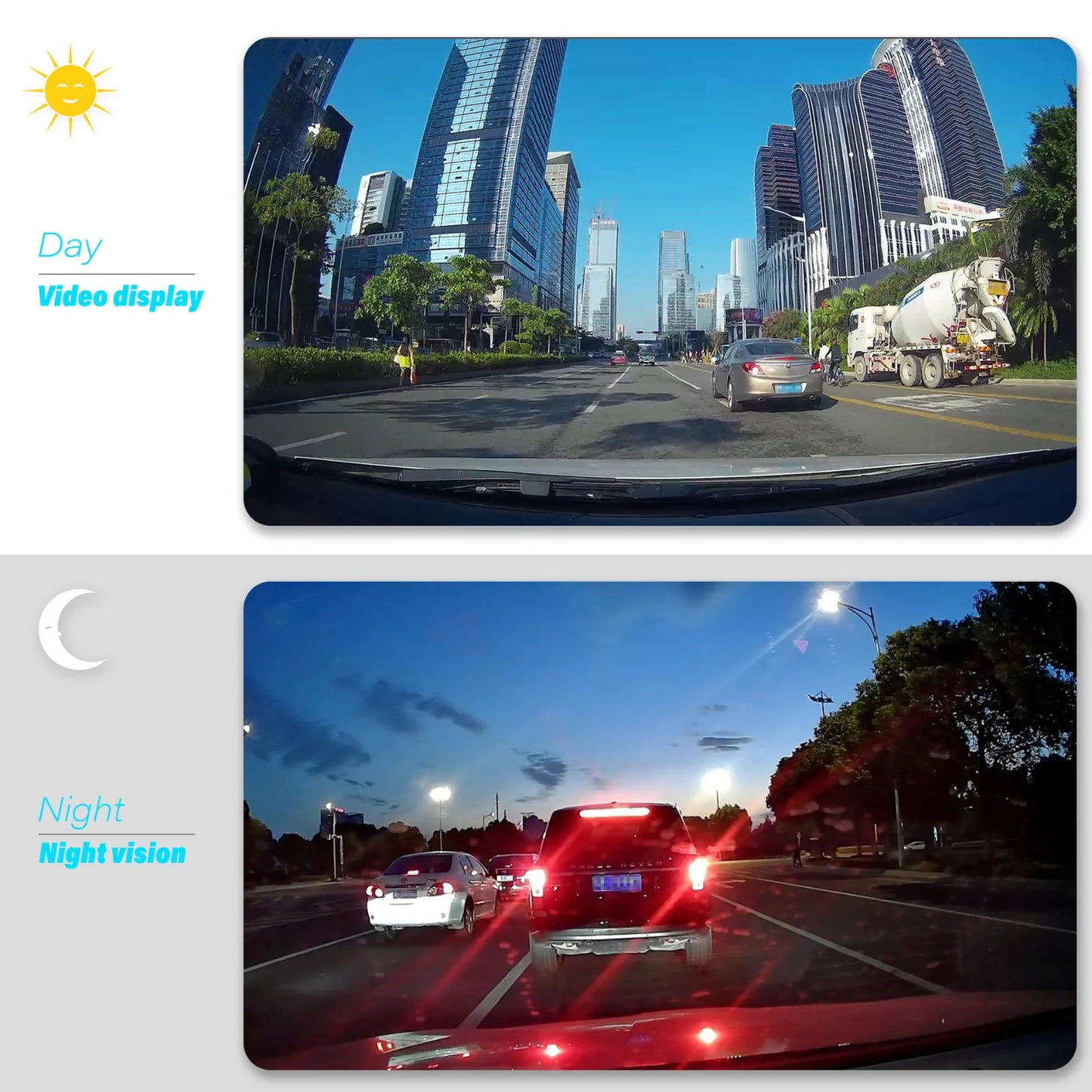 4” HD Touch Screen Dual Lens Dash Cam Recorder – Front & Rear Night Vision - Dash camera Readi Gear
