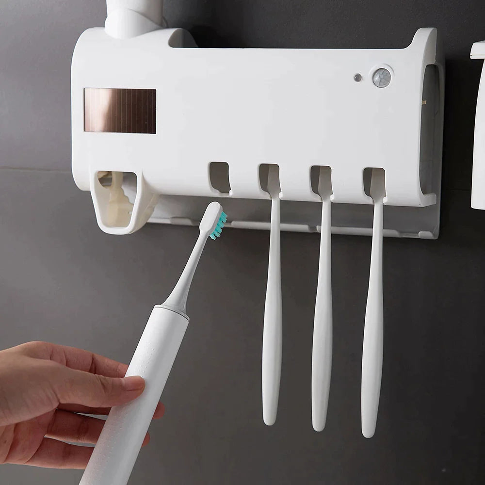 UV Light Toothbrush Holder & Automatic Dispenser - Clean & Sanitized Brushes - UV Light Toothbrush Holder & Automatic Dispenser - Clean & Sanitized Brushes Readi Gear