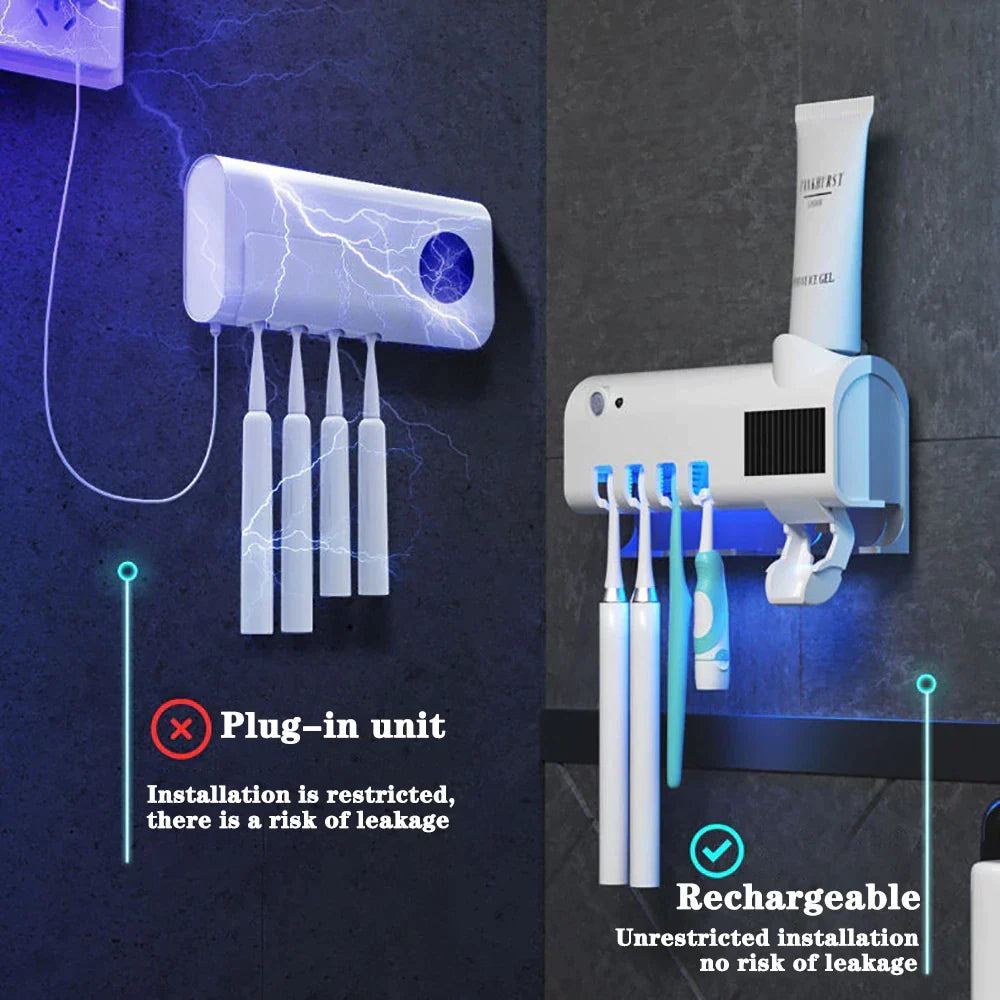 UV Light Toothbrush Holder & Automatic Dispenser - Clean & Sanitized Brushes - UV Light Toothbrush Holder & Automatic Dispenser - Clean & Sanitized Brushes Readi Gear