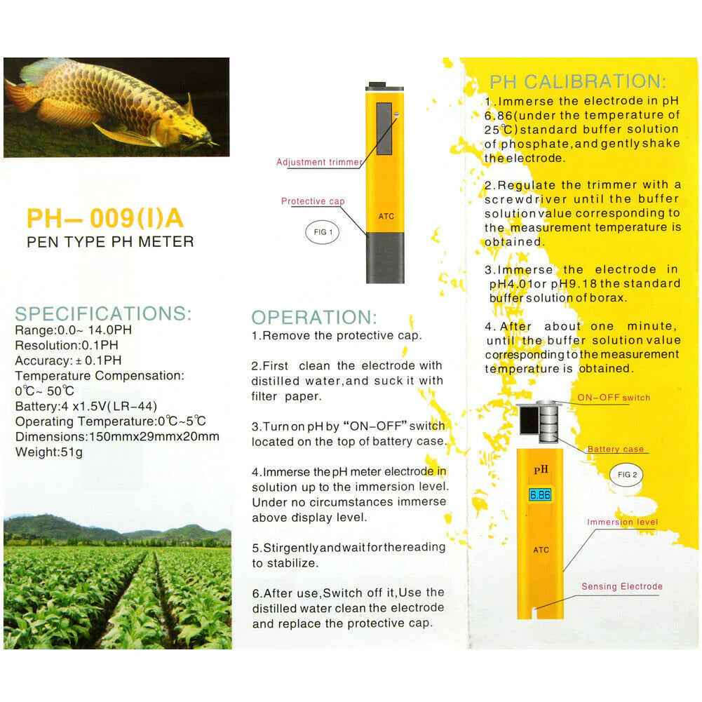 HydroPro PH Meter Tester - Accurate Water Quality Testing Pen - Digital PH Meter Readi Gear
