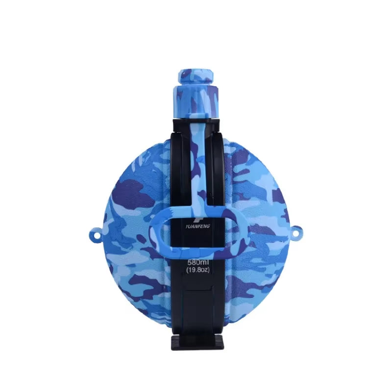 580ML Military Camouflage Water Bottle with Compass - Collapsible & Leakproof - Collapsible Canteen Readi Gear