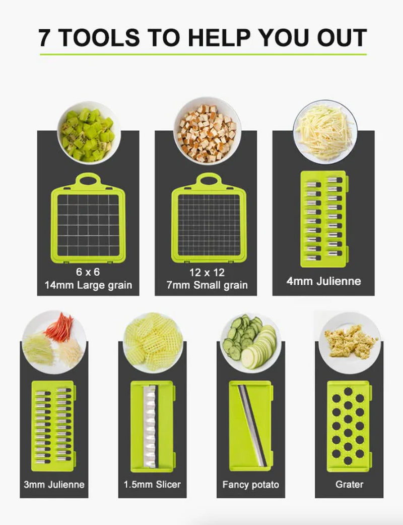 MasterChef 14-Piece Vegetable Fruit Chopper Dicer Slicer Set - Kitchen Slicer Readi Gear
