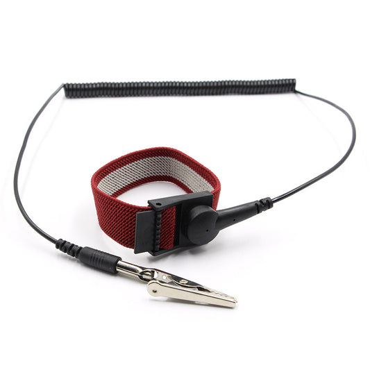 Rejuviaa™ grounding wrist strap with braided anti-static cord in red